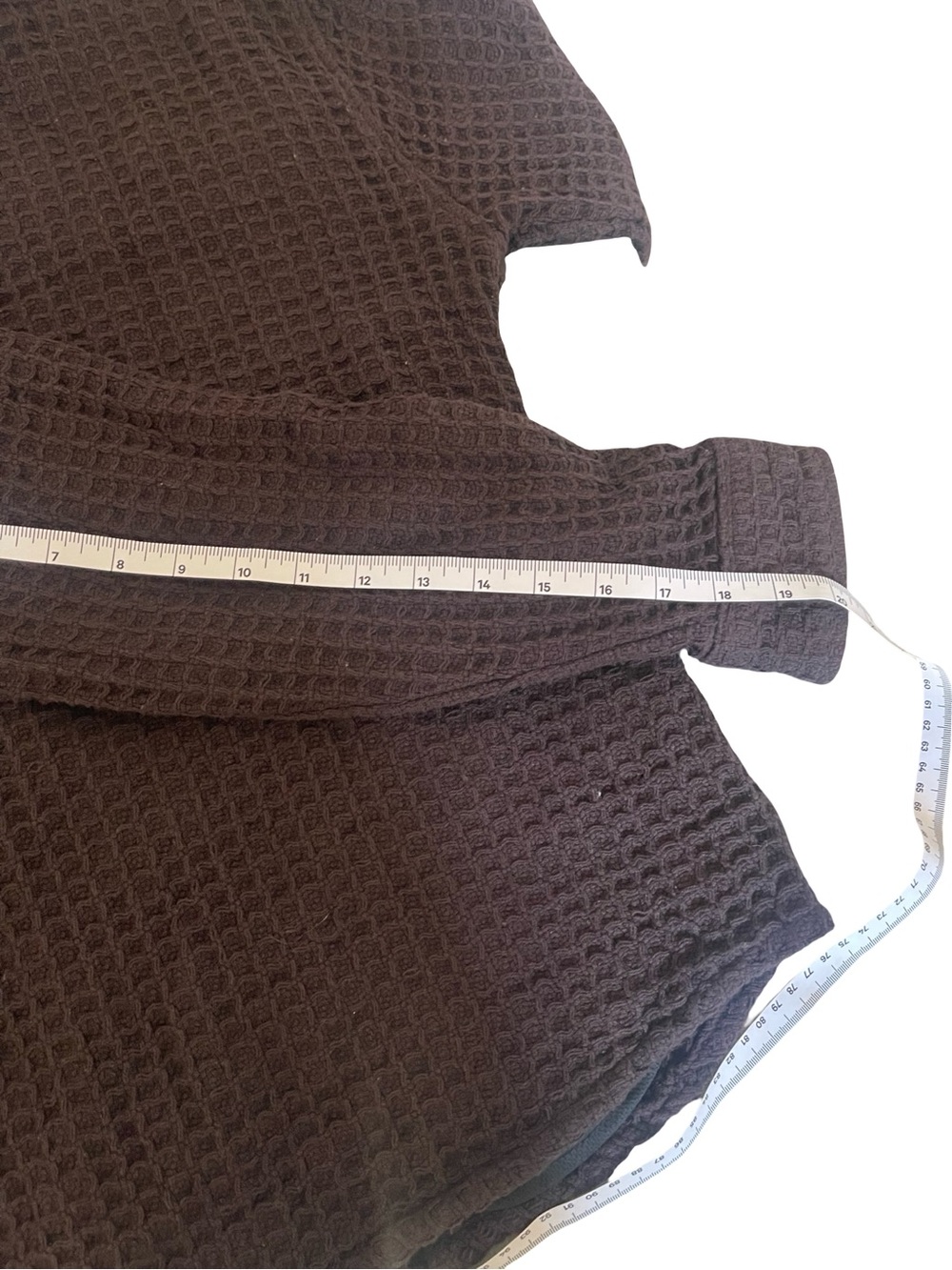 NWT Amongst Friends Waffle Knit Button-Up Shacket Jacket Chocolate Brown size S - Picture 5 of 10